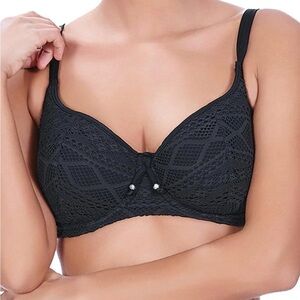 NWOT Black Lacey Bikini Top